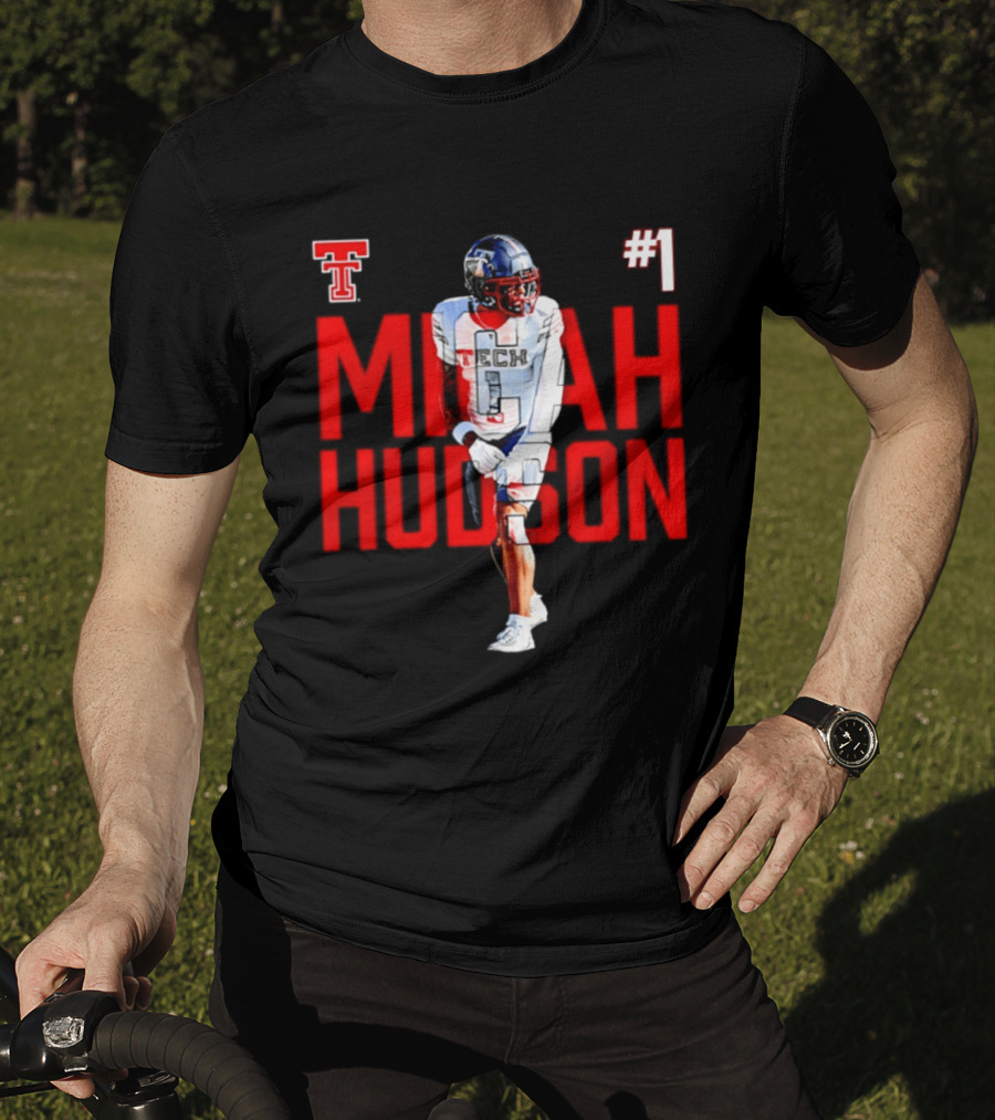 Micah Hudson Texas Tech Red Raiders Football NCAA Player Number 1 T-Shirt
