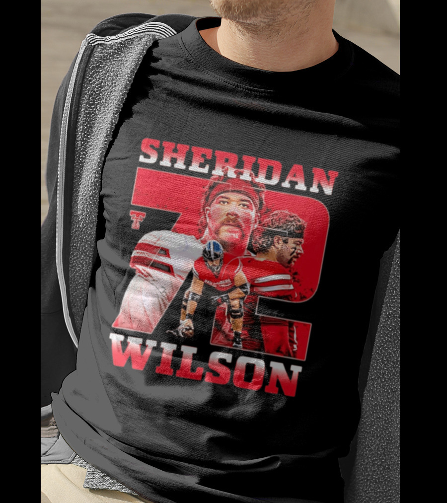 Sheridan Wilson 72 Texas Tech Red Raiders Football NCAA T-Shirt
