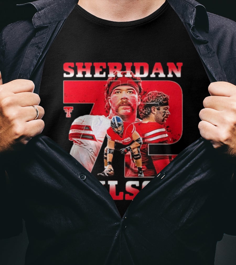 Sheridan Wilson 72 Texas Tech Red Raiders Football NCAA T-Shirt