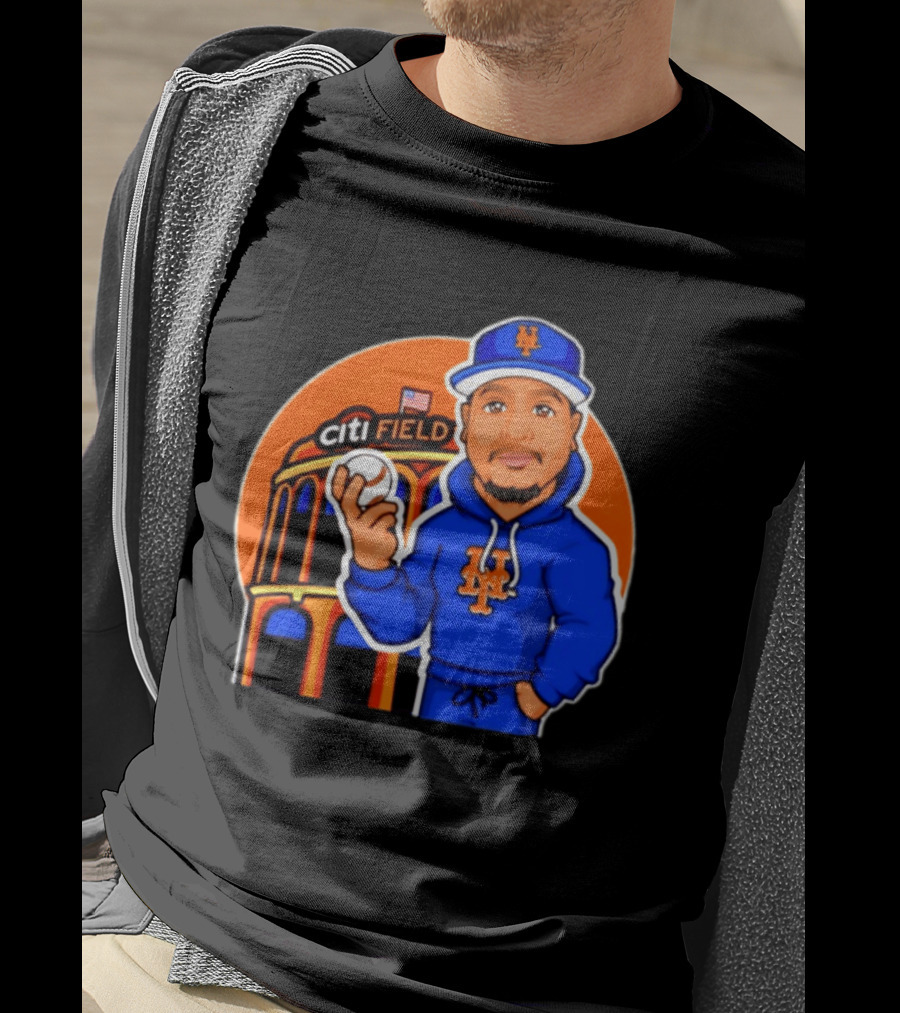 New York Mets Citi Field Baseball Player Caricature T-Shirt