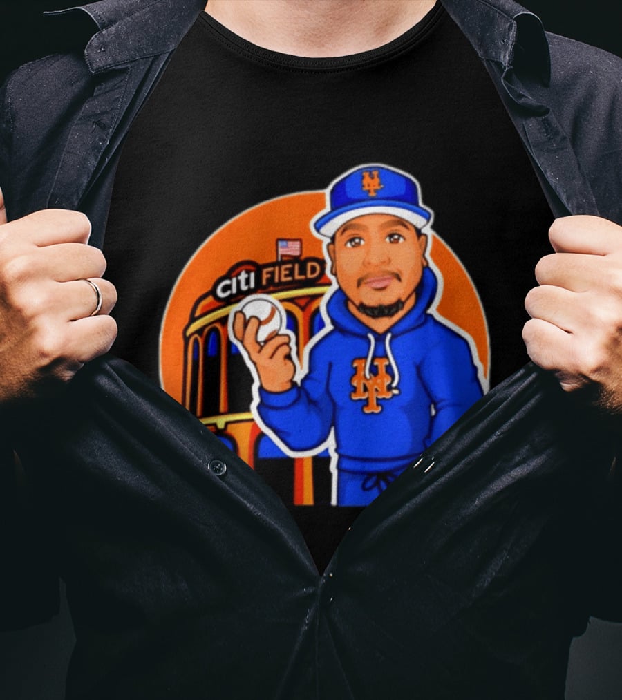 New York Mets Citi Field Baseball Player Caricature T-Shirt