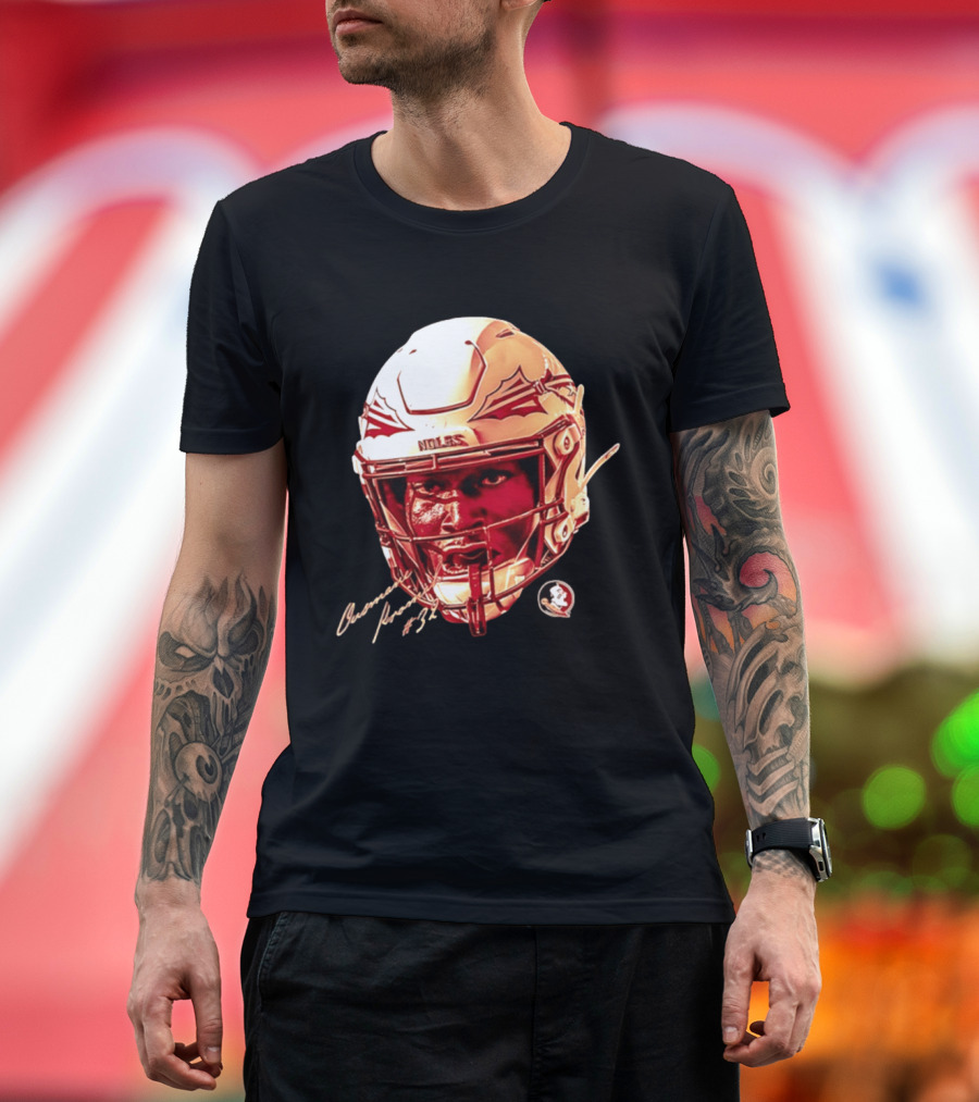 Ousmane Kromah #32 Florida State Seminoles NCAA Football Helmet Noles Game Face T-Shirt