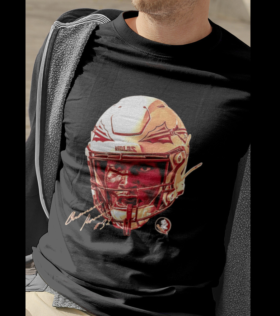 Ousmane Kromah #32 Florida State Seminoles NCAA Football Helmet Noles Game Face T-Shirt