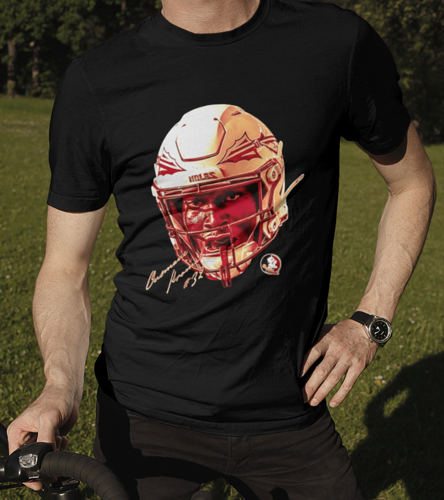 Ousmane Kromah #32 Florida State Seminoles NCAA Football Helmet Noles Game Face T-Shirt