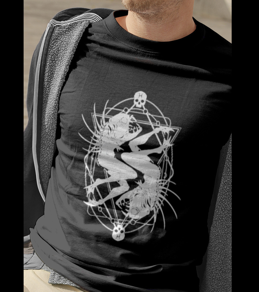 Pisces Zodiac Skull Fish Astrology Gothic Symbolism T-Shirt