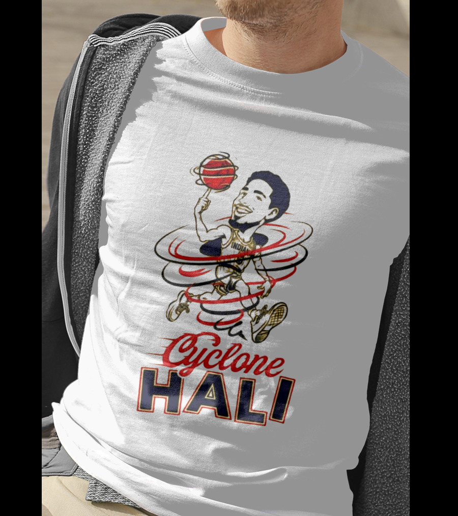 2026 Cyclone Hali Basketball Illustration Red Gold T-Shirt