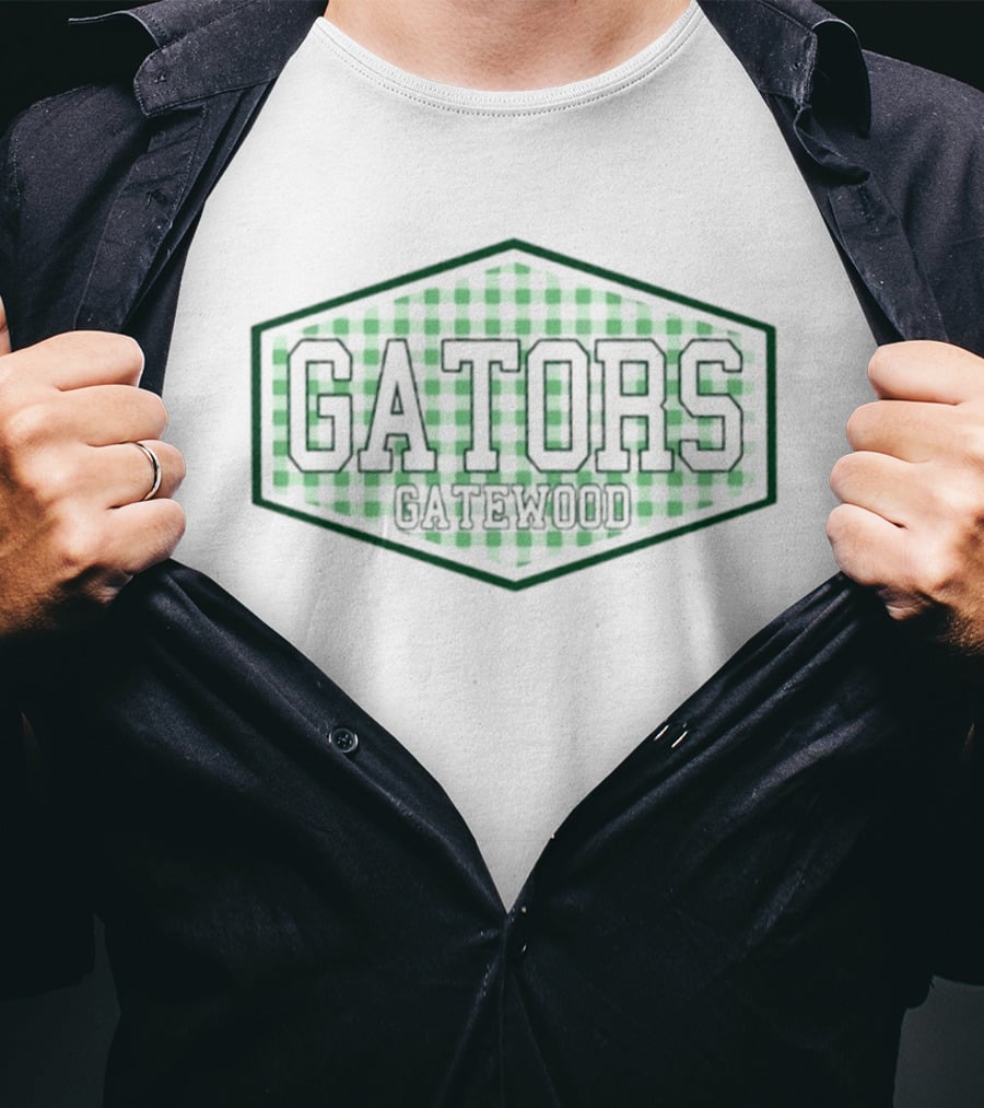 Gatewood Gators Green Gingham Checkered T-Shirt