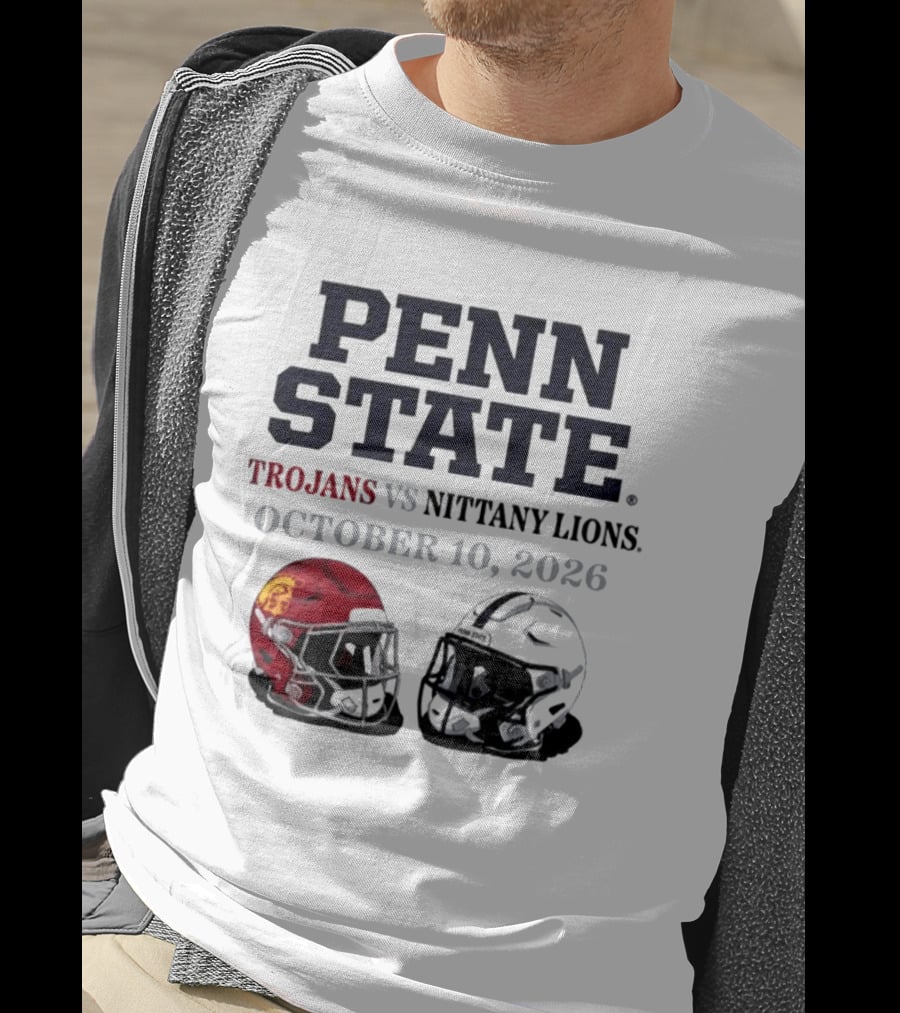 Penn State Vs USC Trojans Nittany Lions October 10 2026 Football Helmets T-Shirt