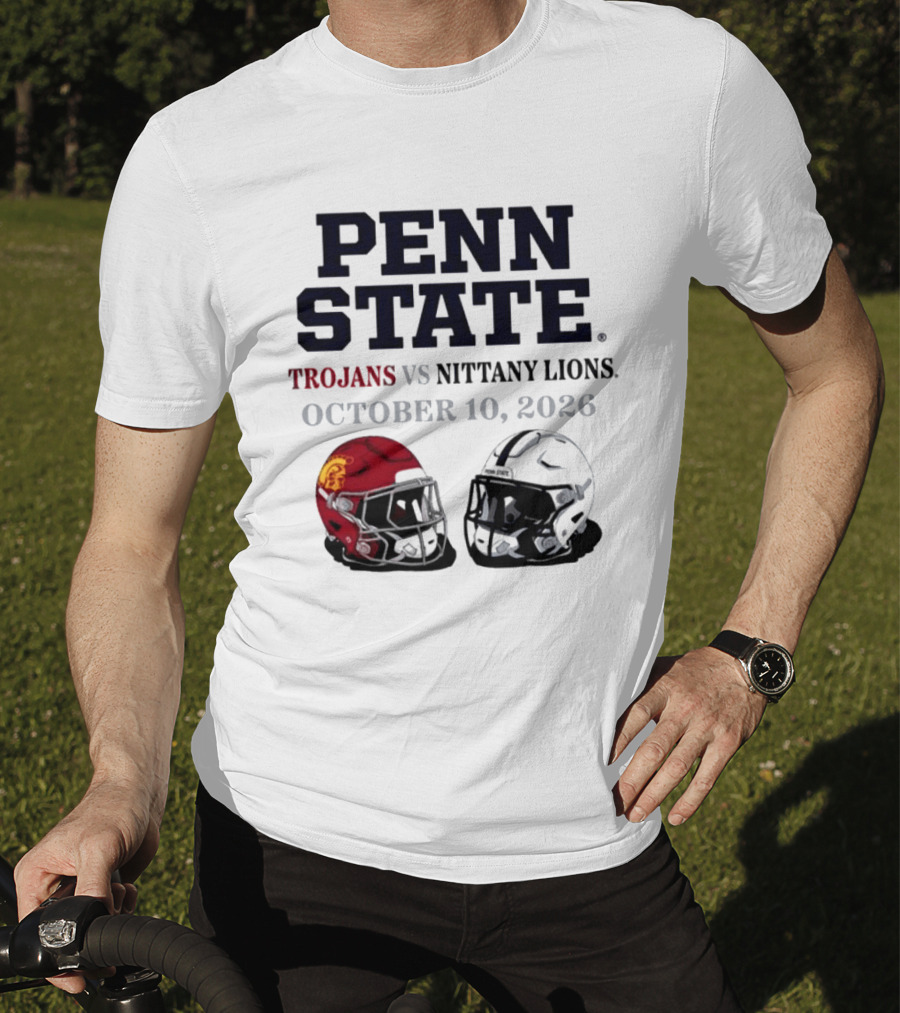 Penn State Vs USC Trojans Nittany Lions October 10 2026 Football Helmets T-Shirt