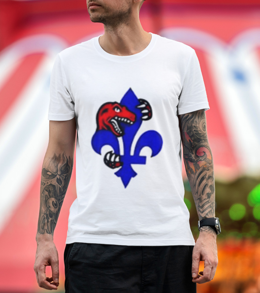 Toronto Raptors Vs Miami Heat Ville De Quebec 2026 Two Sided Fleur De Lis Raptors Claw T-Shirt