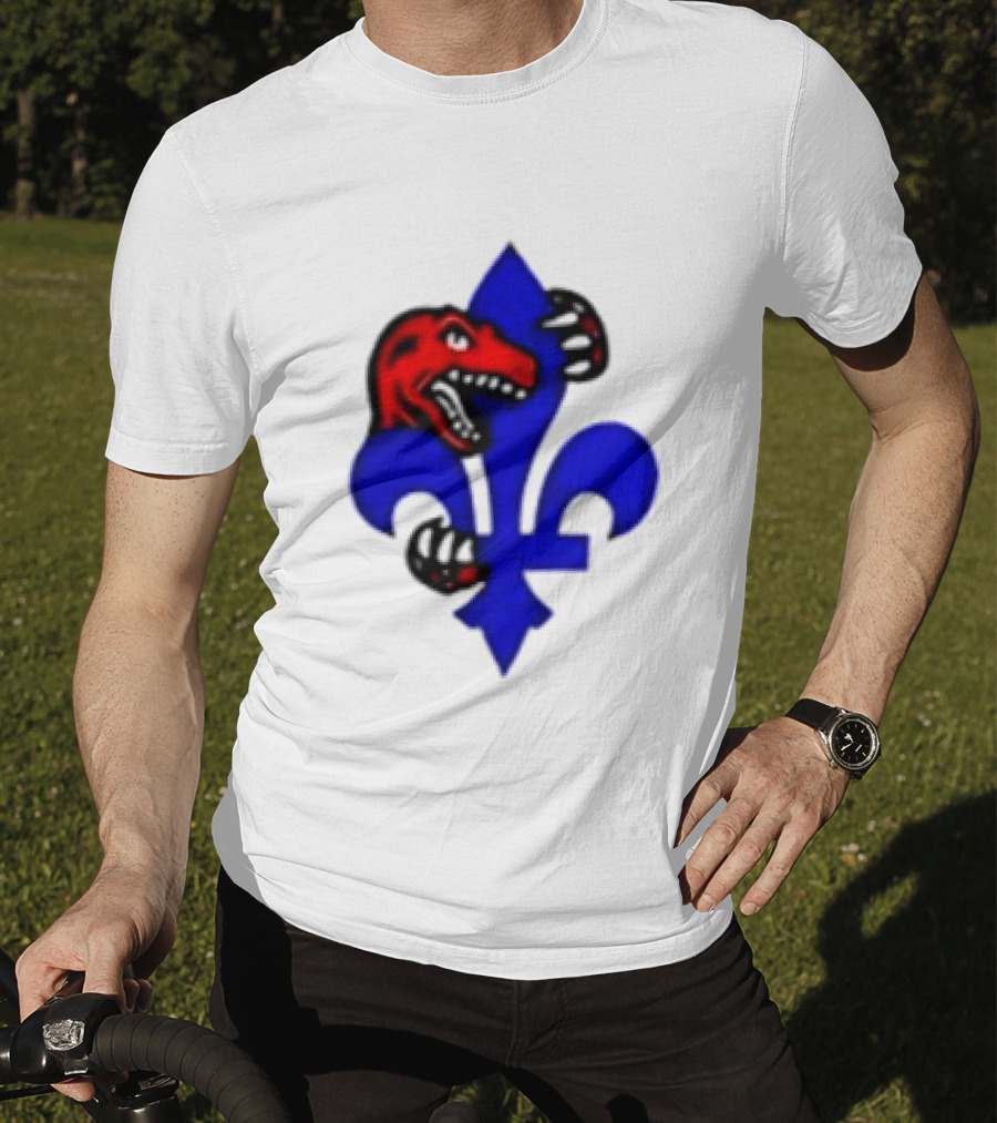 Toronto Raptors Vs Miami Heat Ville De Quebec 2026 Two Sided Fleur De Lis Raptors Claw T-Shirt