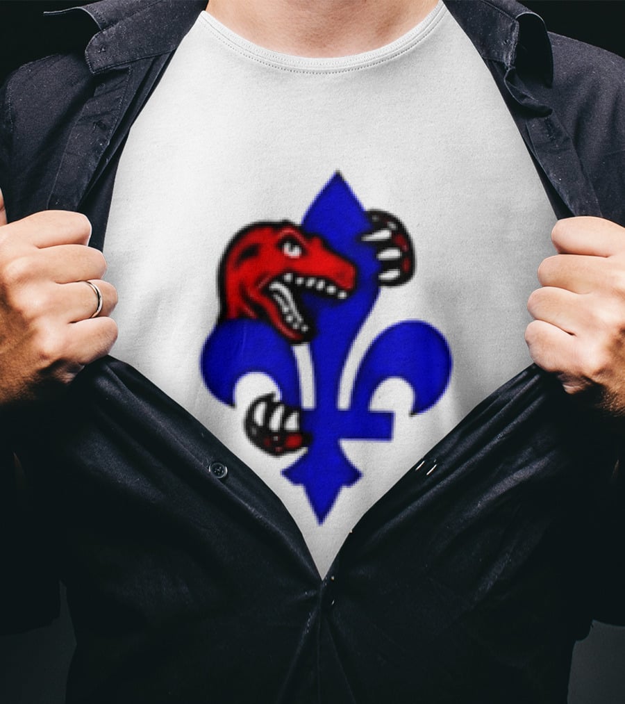 Toronto Raptors Vs Miami Heat Ville De Quebec 2026 Two Sided Fleur De Lis Raptors Claw T-Shirt