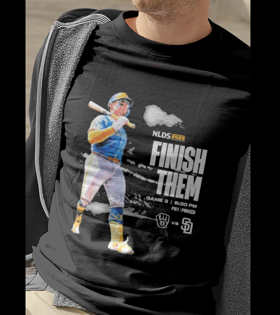 NLDS 2026 Finish Them Game 5 Brewers Vs Padres Playoff Showdown T-Shirt