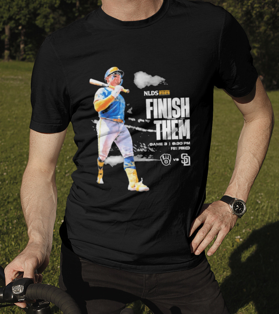 NLDS 2026 Finish Them Game 5 Brewers Vs Padres Playoff Showdown T-Shirt