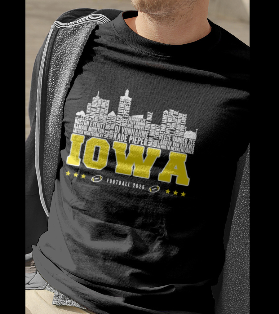 Iowa Football 2020 Skyline Stars Football T-Shirt