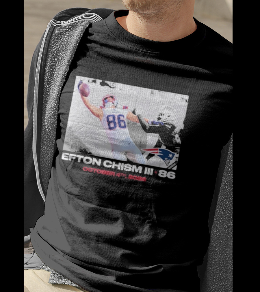 Efton Chism III New England Patriots Week 4 Black Flash Football Highlight T-Shirt