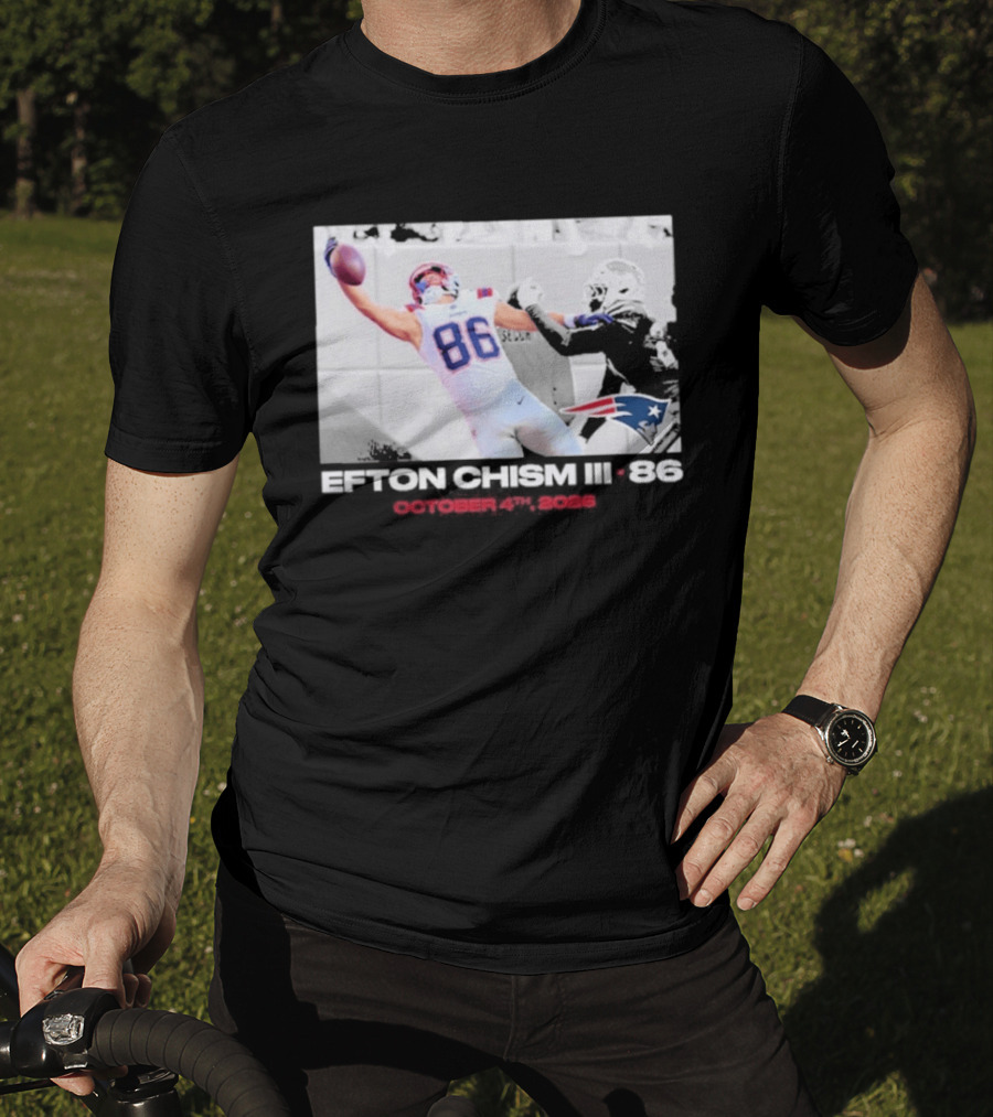 Efton Chism III New England Patriots Week 4 Black Flash Football Highlight T-Shirt