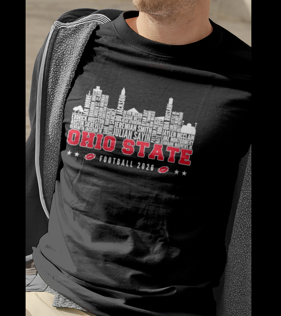 Ohio State Football 2026 Buckeyes Players Names Skyline T-Shirt