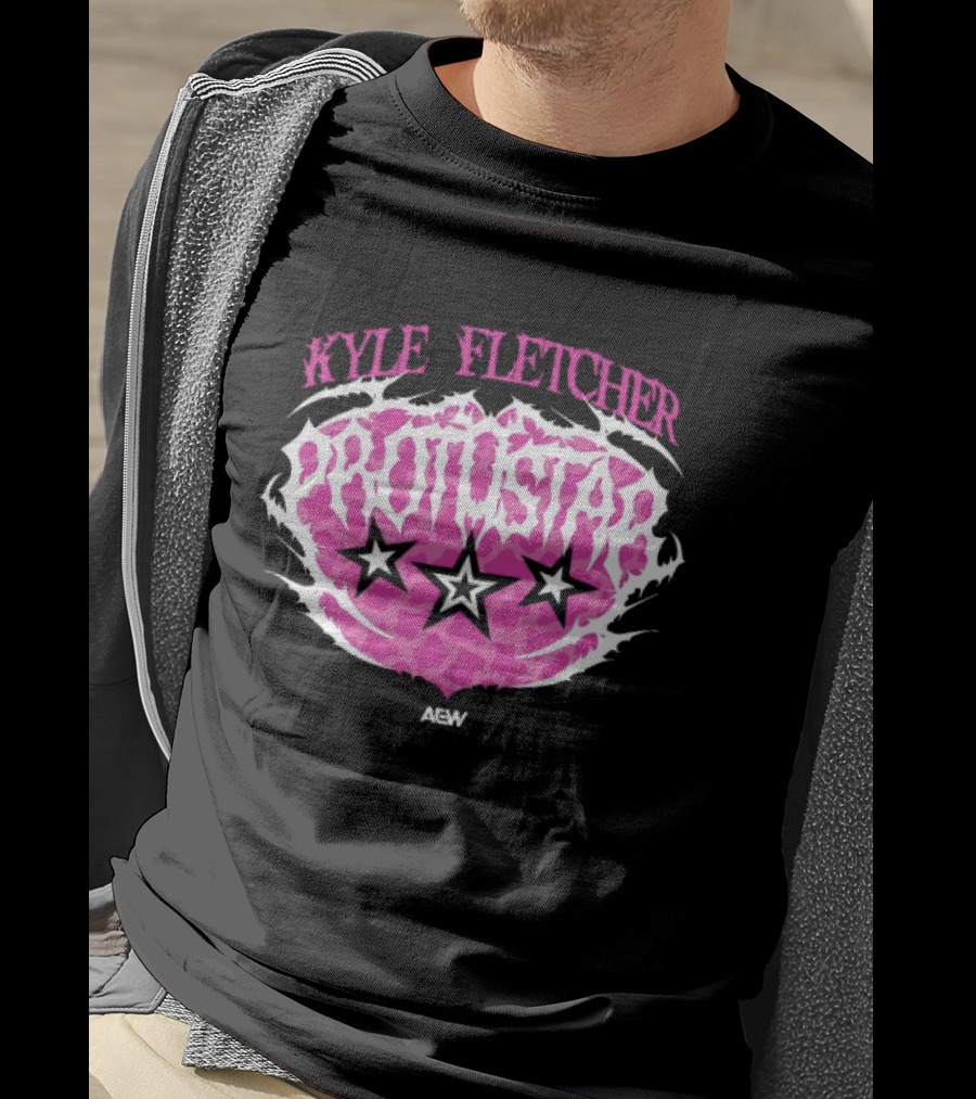 Kyle Fletcher Protostar AEW 2026 Three Stars Retro Pink T-Shirt