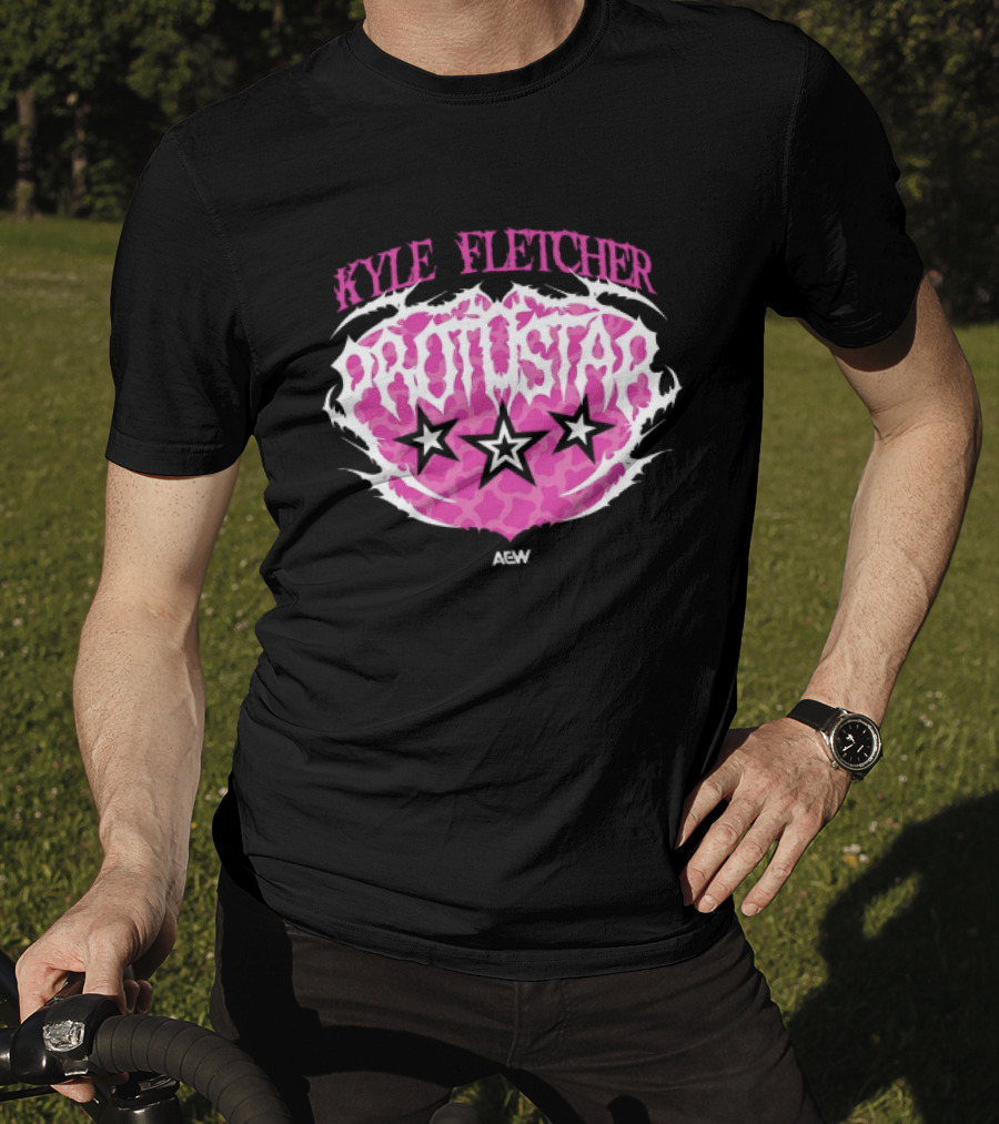 Kyle Fletcher Protostar AEW 2026 Three Stars Retro Pink T-Shirt