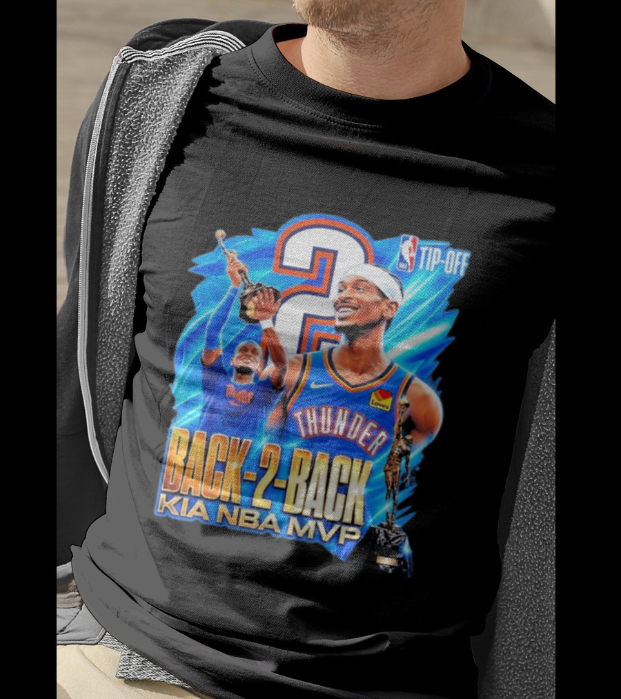 Kia NBA MVP Thunder Back 2 Back Shai Gilgeous Alexander 2026 T-Shirt