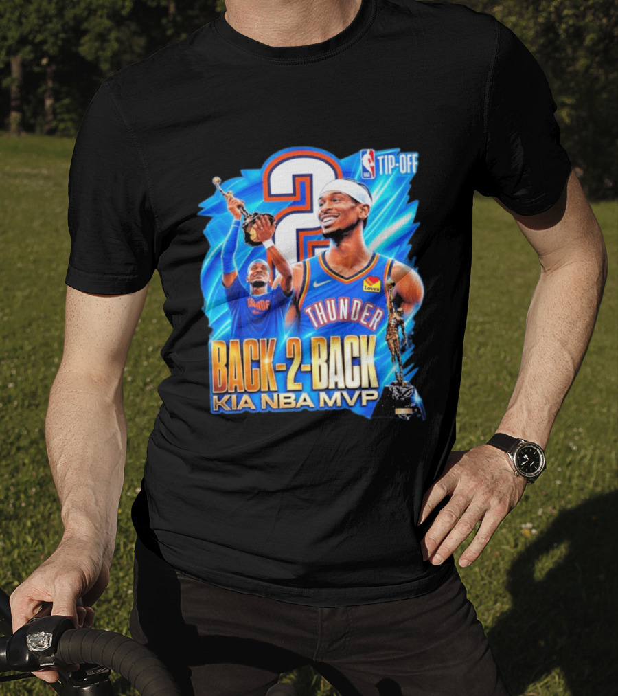 Kia NBA MVP Thunder Back 2 Back Shai Gilgeous Alexander 2026 T-Shirt