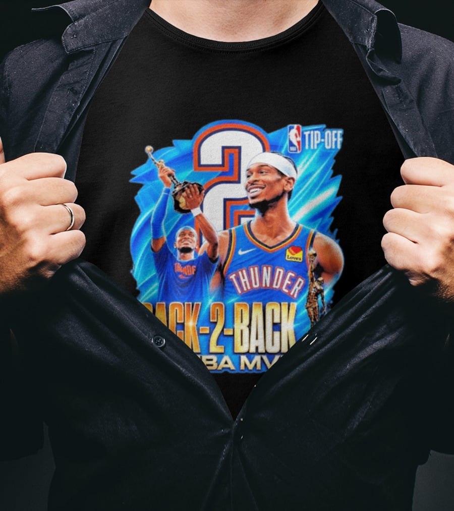 Kia NBA MVP Thunder Back 2 Back Shai Gilgeous Alexander 2026 T-Shirt