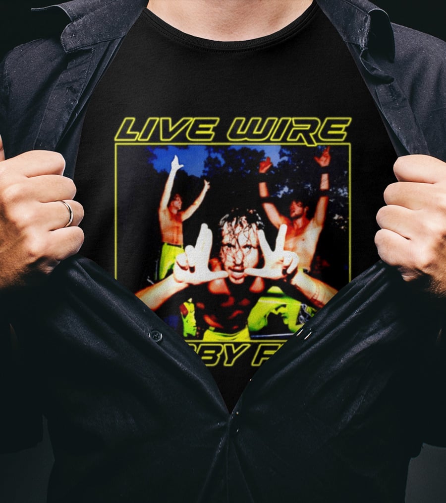 Live Wire Bobby Ford Wrestling Trio Action Pose T-Shirt