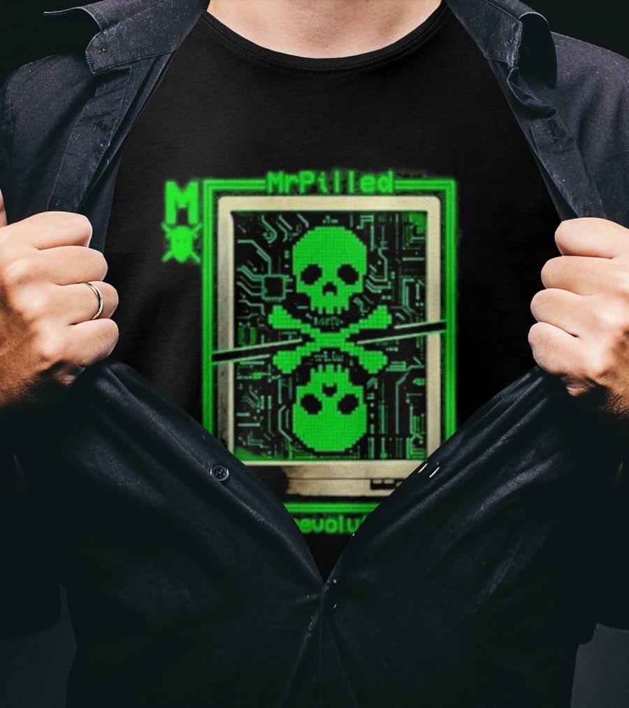 MrPilled DigitalRevolution.exe Hacker Cyber Circuitry Skull T-Shirt