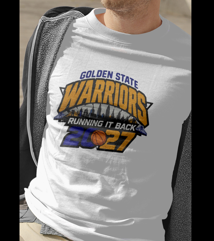 Golden State Warriors Running It Back 2027 Skyline NBA Basketball T-Shirt