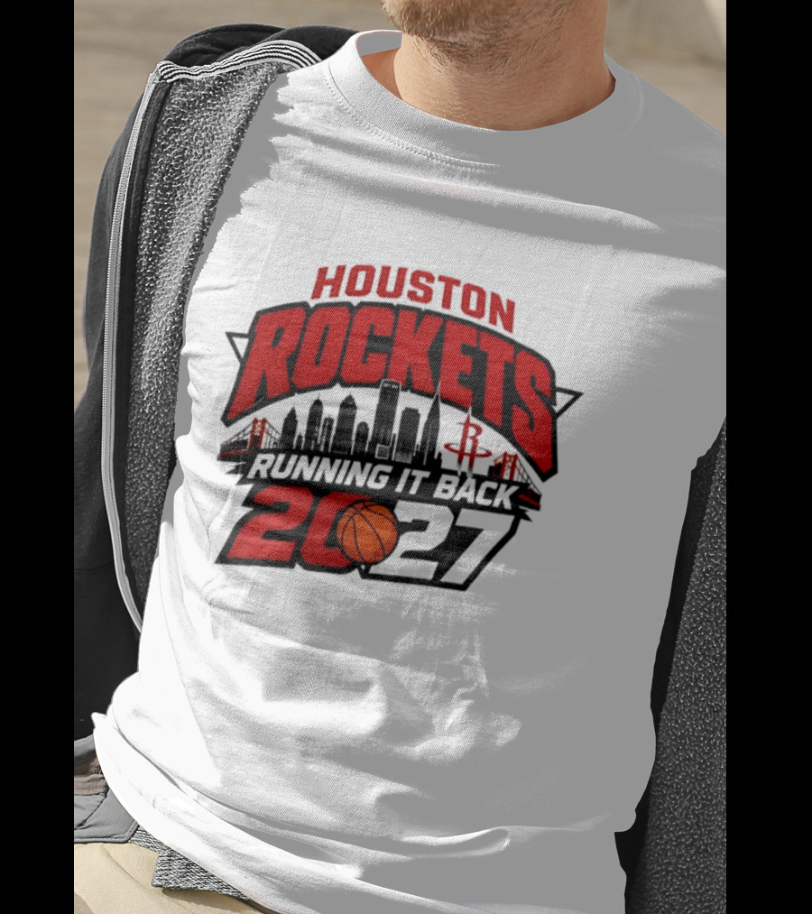 Houston Rockets Running It Back 2027 NBA Skyline Basketball T-Shirt