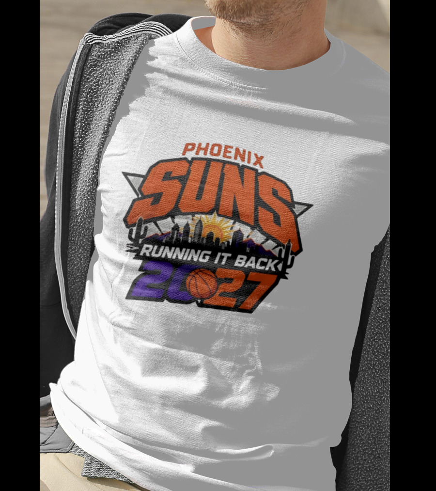 Phoenix Suns Running It Back 2027 NBA Skyline Basketball T-Shirt