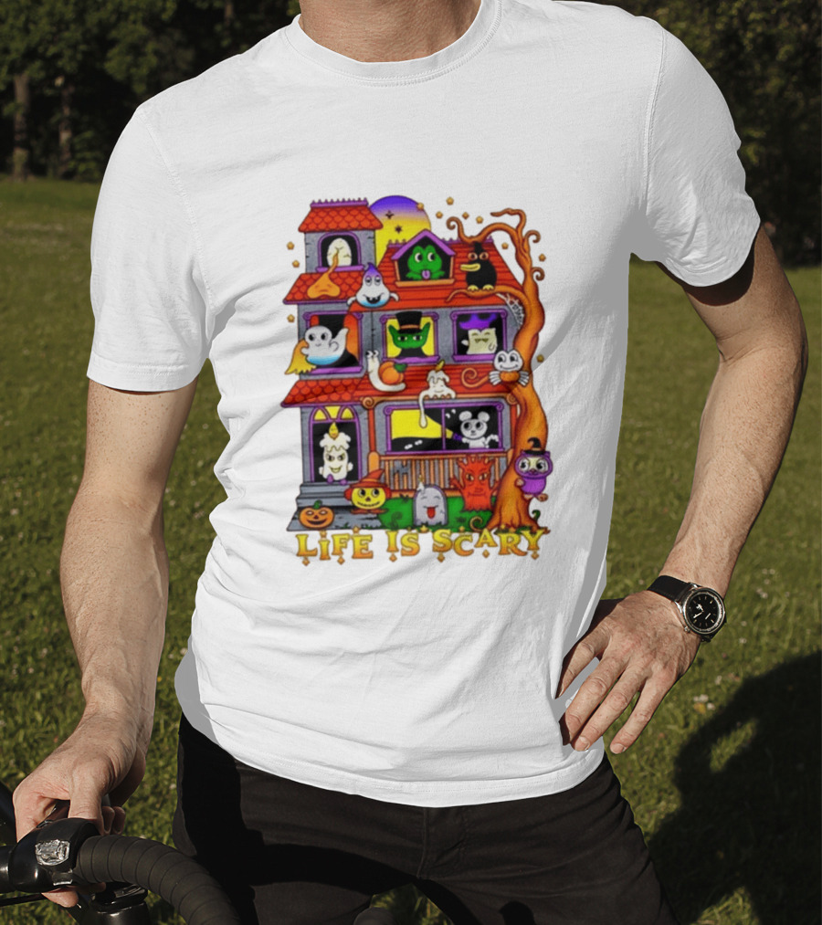Life Is Scary Spooky Haunted House Halloween T-Shirt