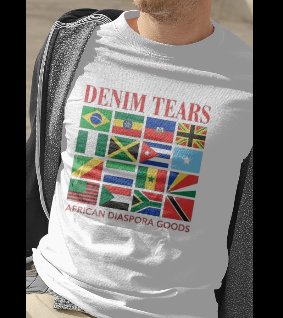 Denim Tears African Diaspora Goods Flags Brazil Jamaica Trinidad Haiti Somalia T-Shirt