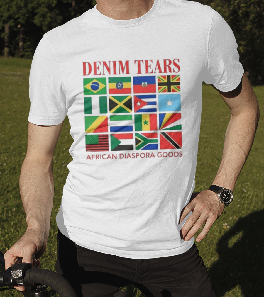 Denim Tears African Diaspora Goods Flags Brazil Jamaica Trinidad Haiti Somalia T-Shirt