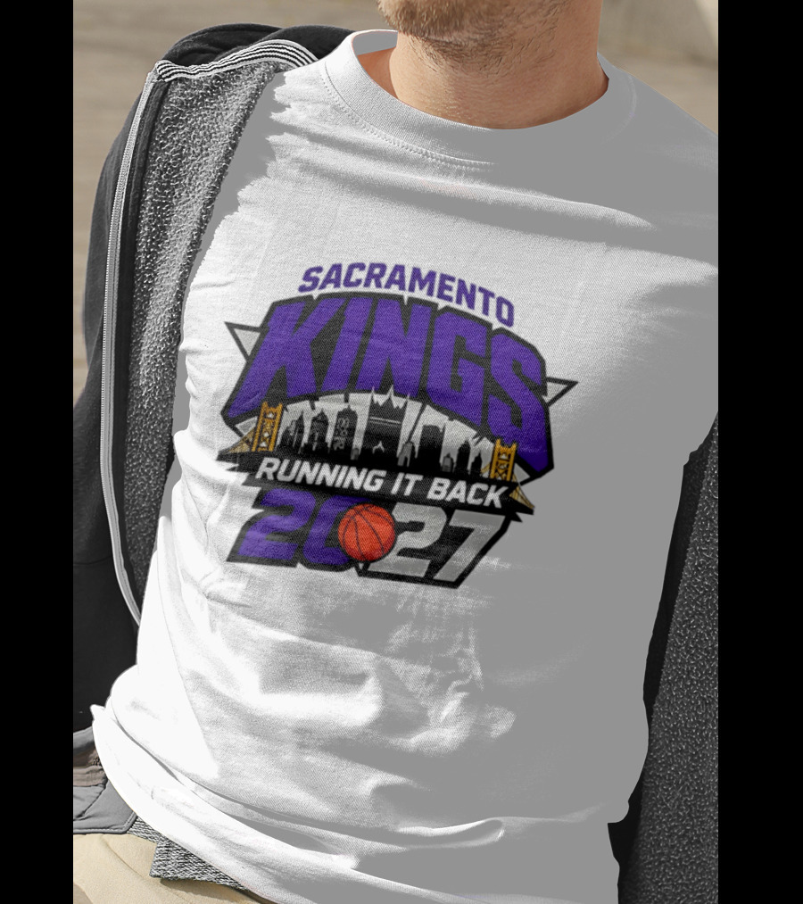 Sacramento Kings 2027 Running It Back Skyline Basketball T-Shirt