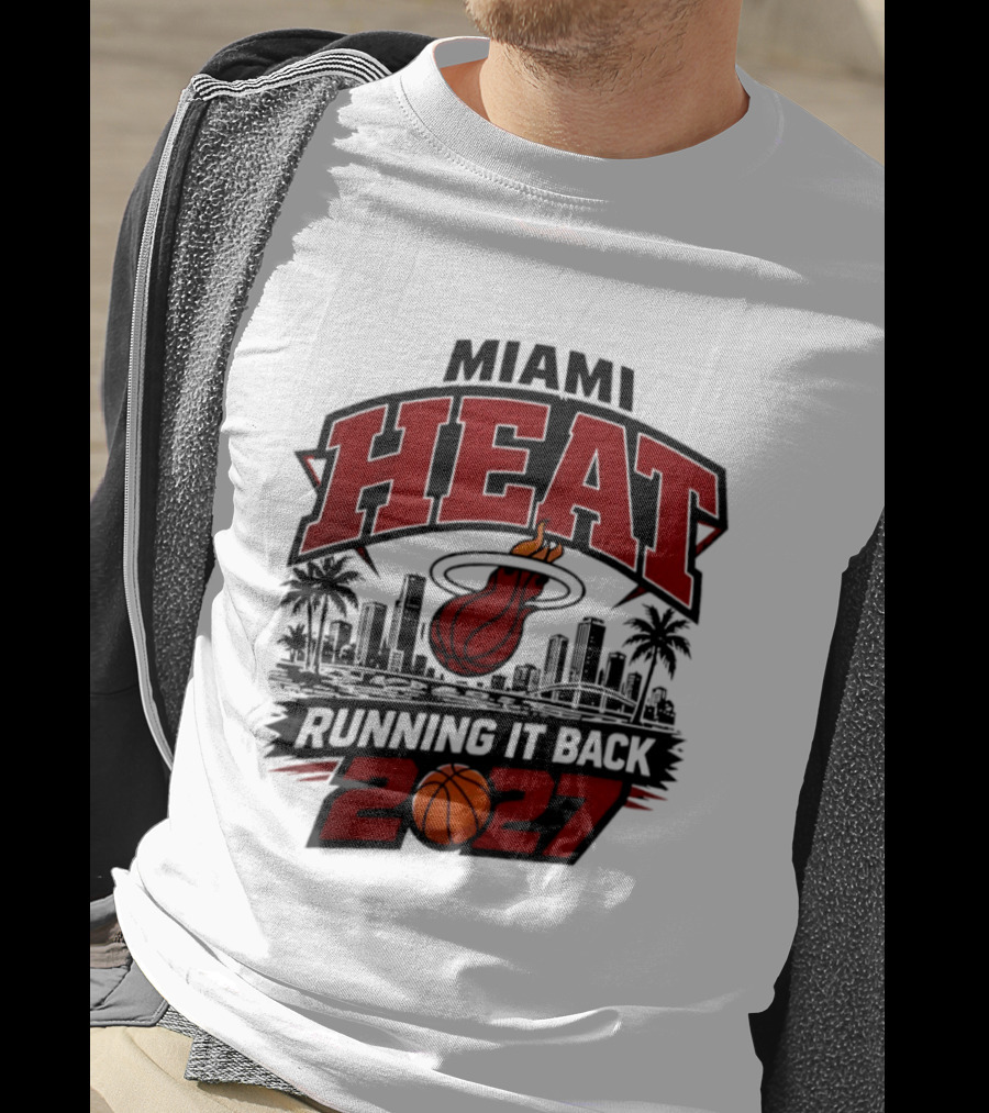 Miami Heat Running It Back 2027 NBA Basketball Skyline T-Shirt