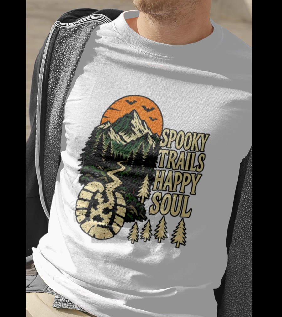 Spooky Trails Happy Soul Mountain Halloween Hiking Adventure T-Shirt