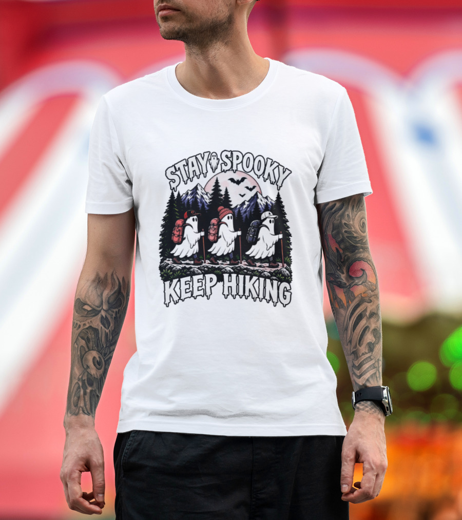 Stay Spooky Hiking Ghosts Halloween Adventure T-Shirt