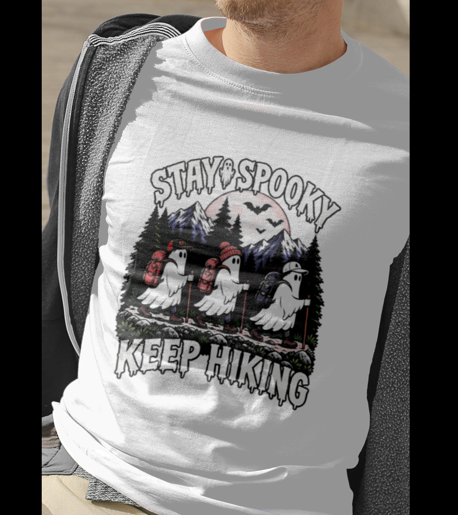 Stay Spooky Hiking Ghosts Halloween Adventure T-Shirt