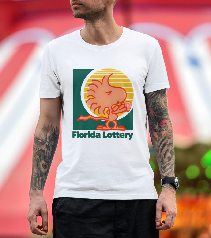 Woodstock Florida Lottery Peanuts Snoopy Sun T-Shirt