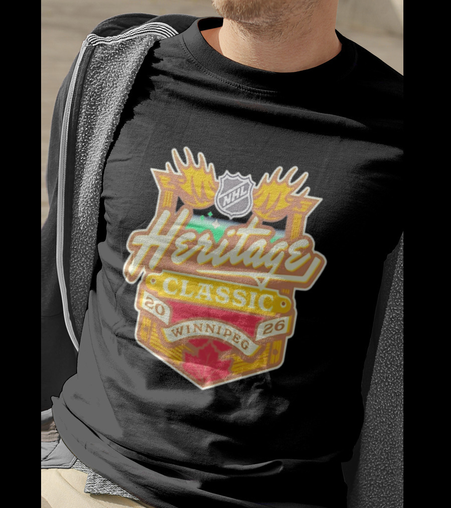 NHL Heritage Classic 2026 Winnipeg Moose Logo Maple Leaf T-Shirt
