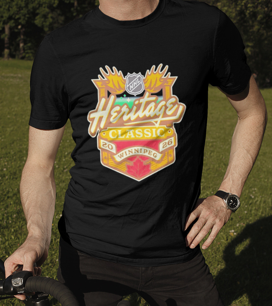 NHL Heritage Classic 2026 Winnipeg Moose Logo Maple Leaf T-Shirt