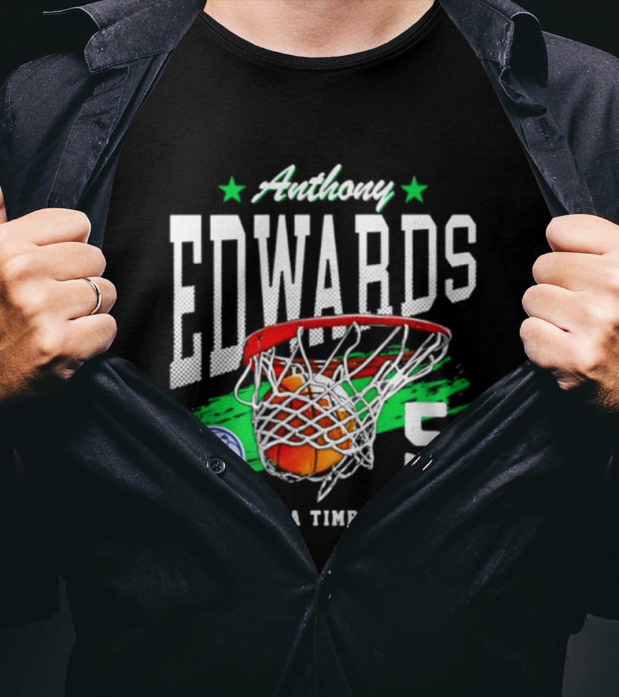 Anthony Edwards 5 Minnesota Timberwolves Basketball Net Dunk T-Shirt