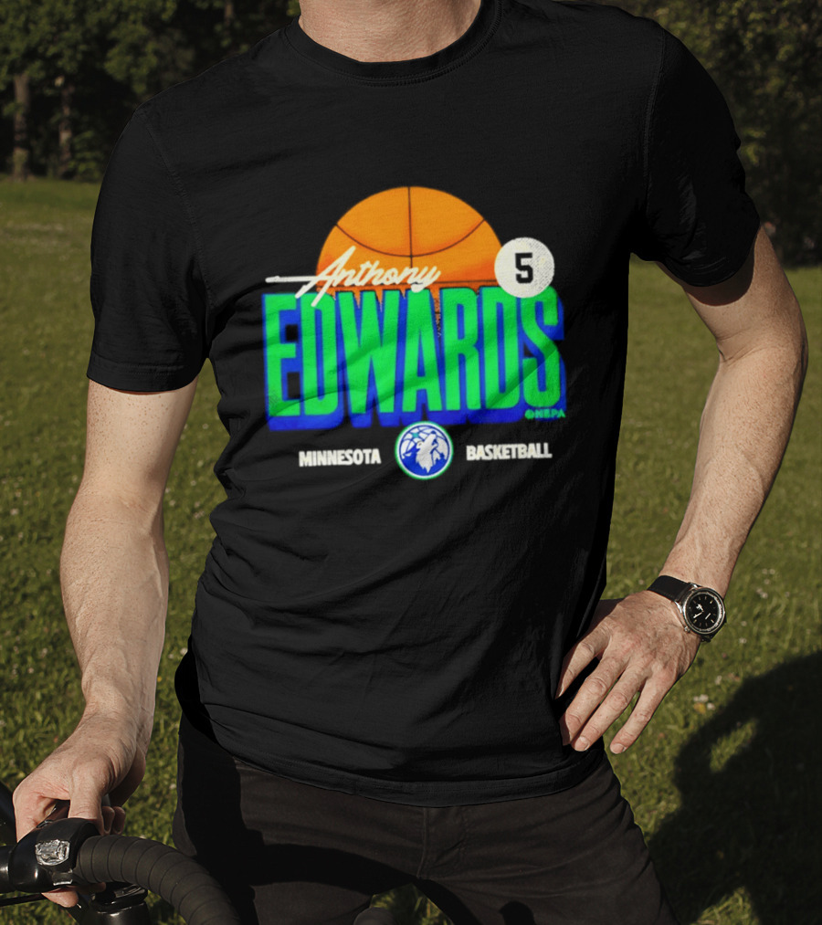 Anthony Edwards 5 Minnesota Basketball Timberwolves Player T-Shirt