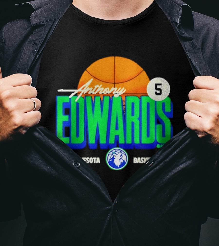 Anthony Edwards 5 Minnesota Basketball Timberwolves Player T-Shirt