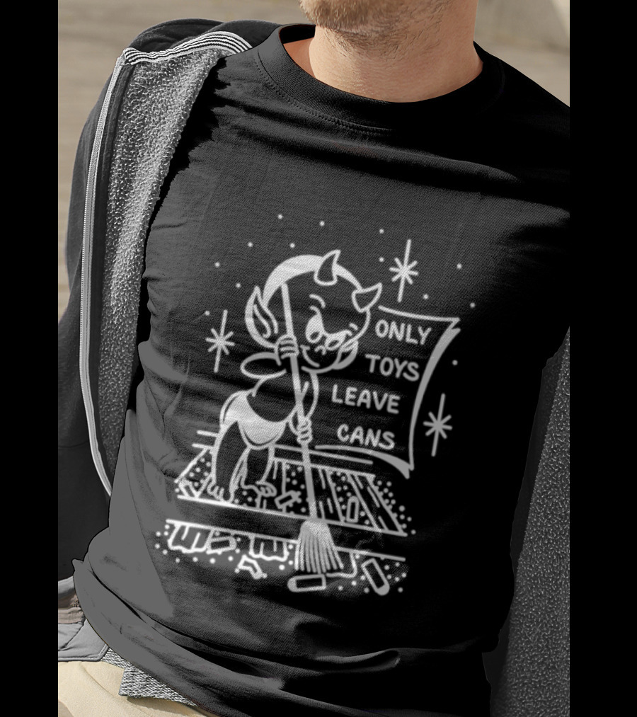 Baby Devil Only Toys Leave Cans Vintage Cartoon T-Shirt