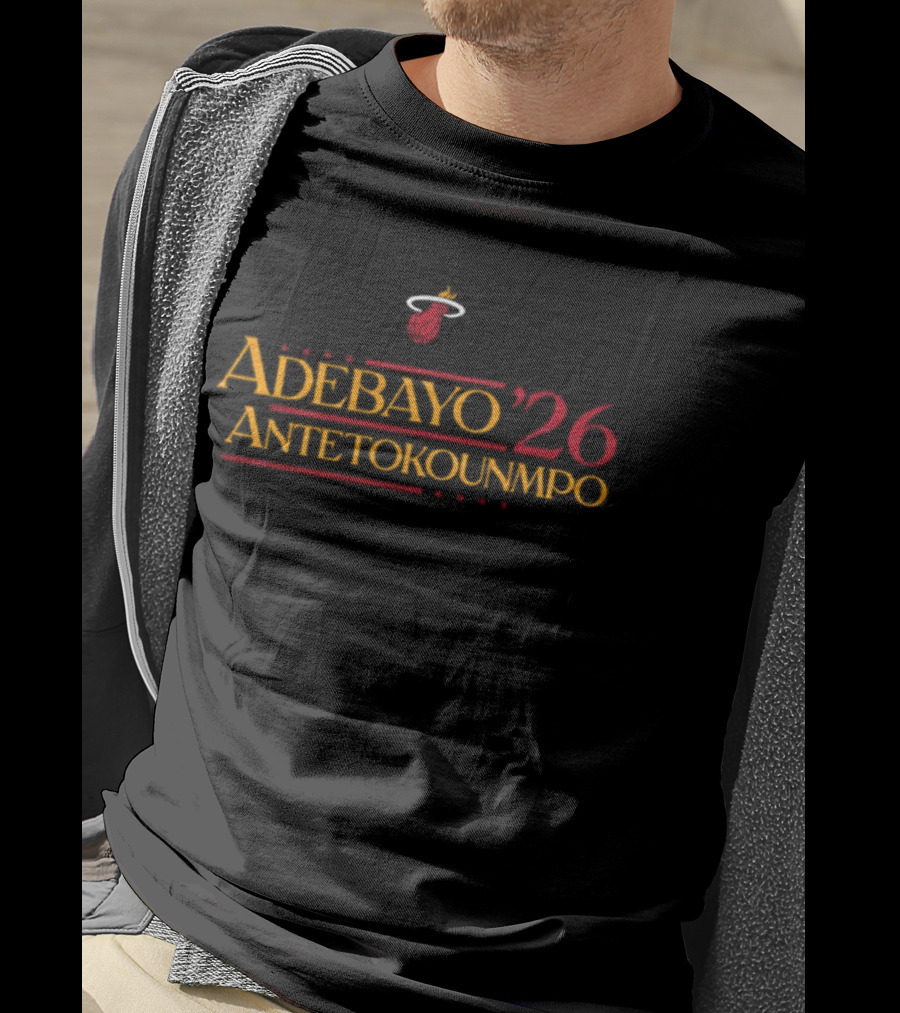 Adebayo Antetokounmpo '26 Miami Heat T-Shirt