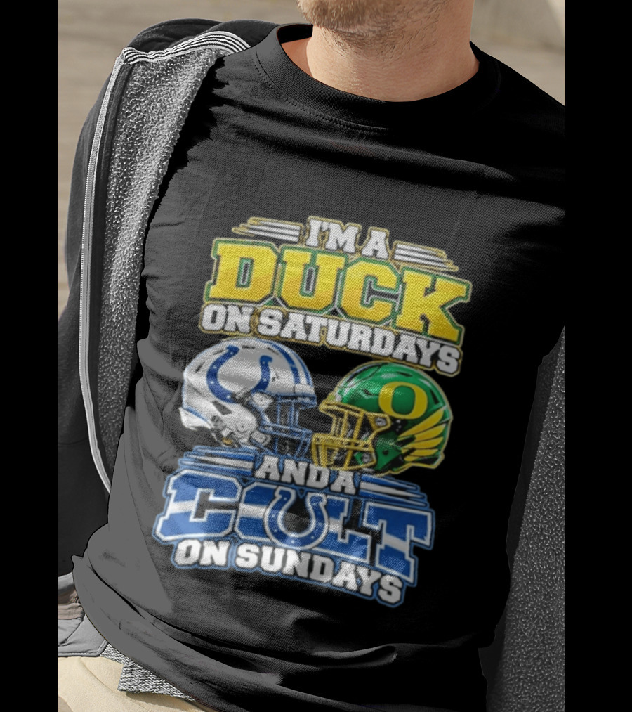 I'm A Duck On Saturdays And A Colt On Sundays Helmet Clash T-Shirt