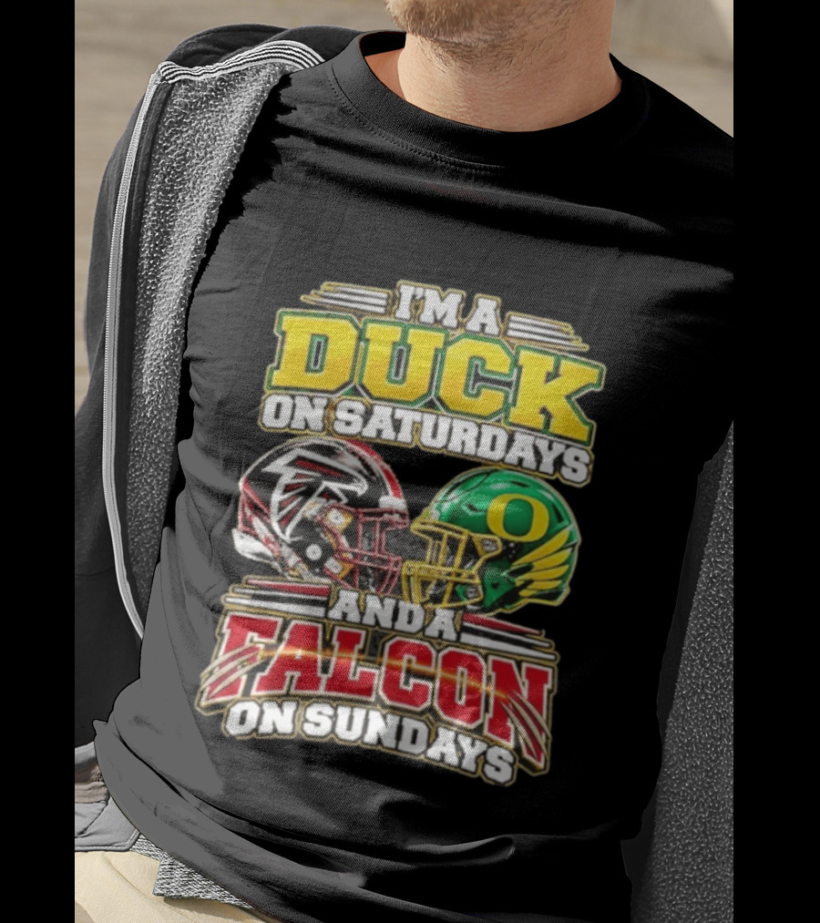 I'm A Duck On Saturdays And A Falcon On Sundays Football Helmets T-Shirt